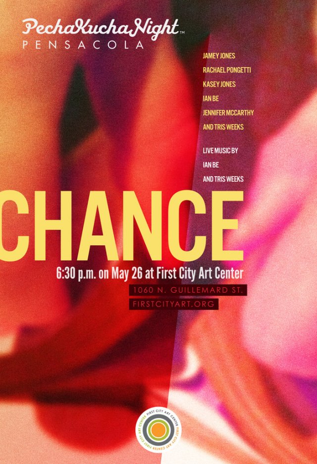 PechaKucha Night Poster, Theme for May is Chance